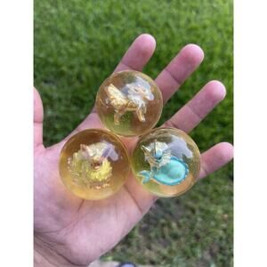 1999 HASBRO POKEMON POWER BOUNCER BOUNCY BALL FLAREON, VAPOREON & JOLTEON LOT